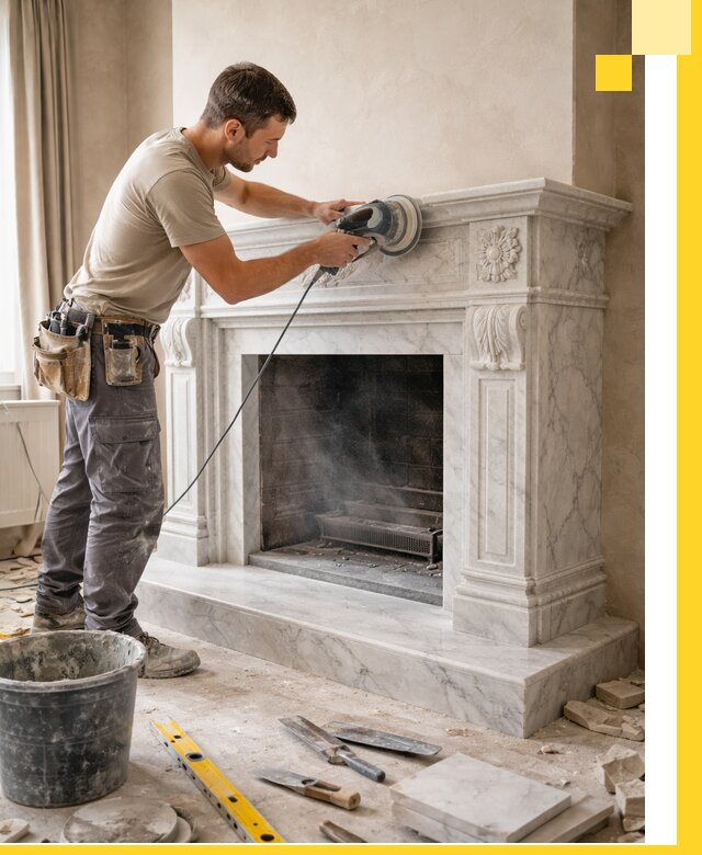 Изготовление и установка мраморных каминов в Балакове под ключ