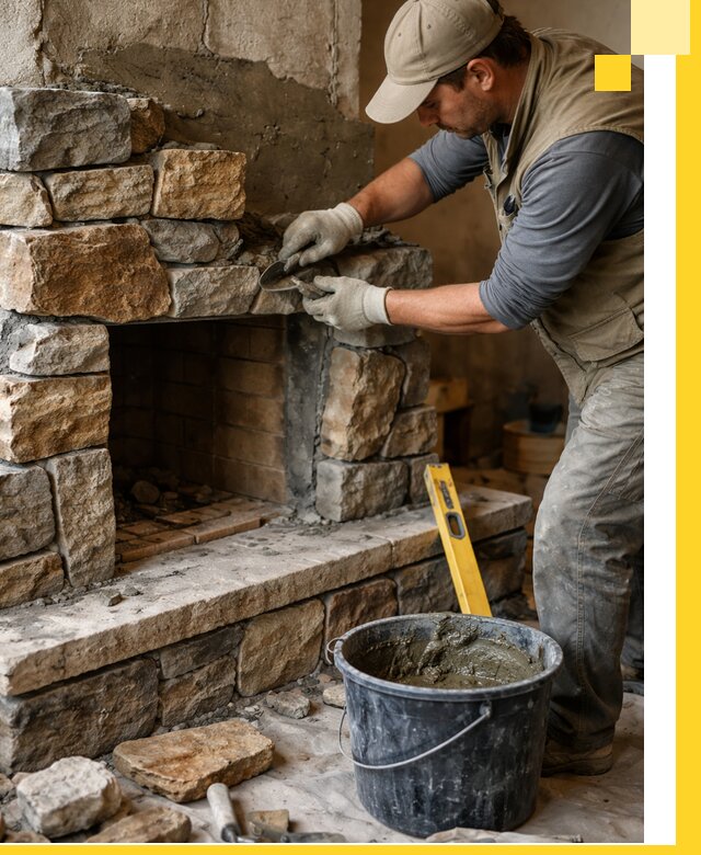 Изготовление и установка каменных каминов под ключ в Балакове