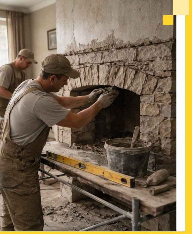 Изготовление каминов под ключ в Балакове, монтаж и отделка