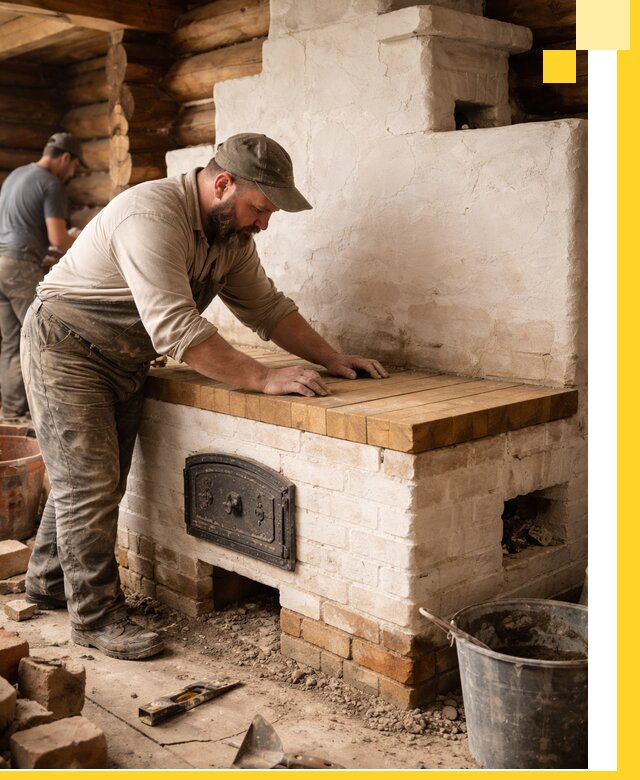 Проектирование и установка русской печи с лежанкой в Балакове