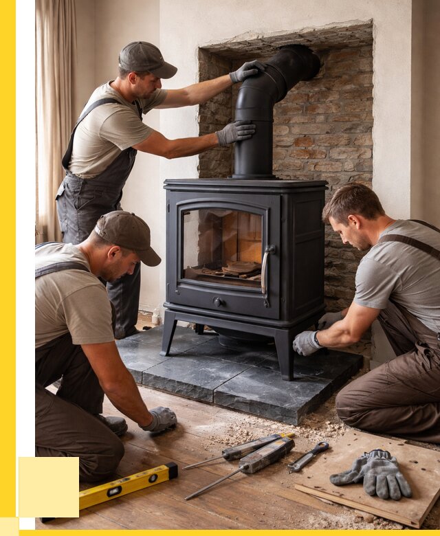 Монтаж печи камина в частном доме в Балакове от 25443 р. | ЭриданБлк