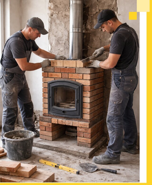 Монтаж печи камина под ключ в Балакове с гарантией и пусконаладкой