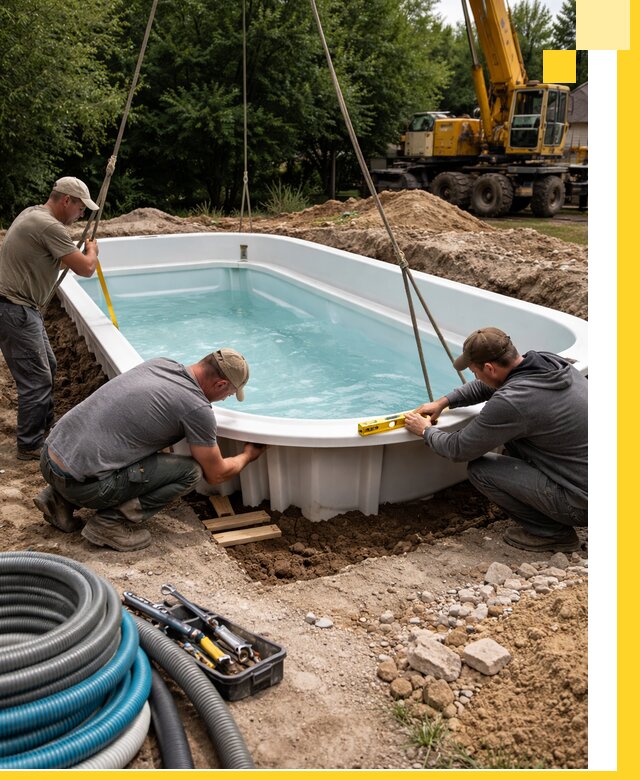 Установка и монтаж композитных бассейнов под ключ в Балакове