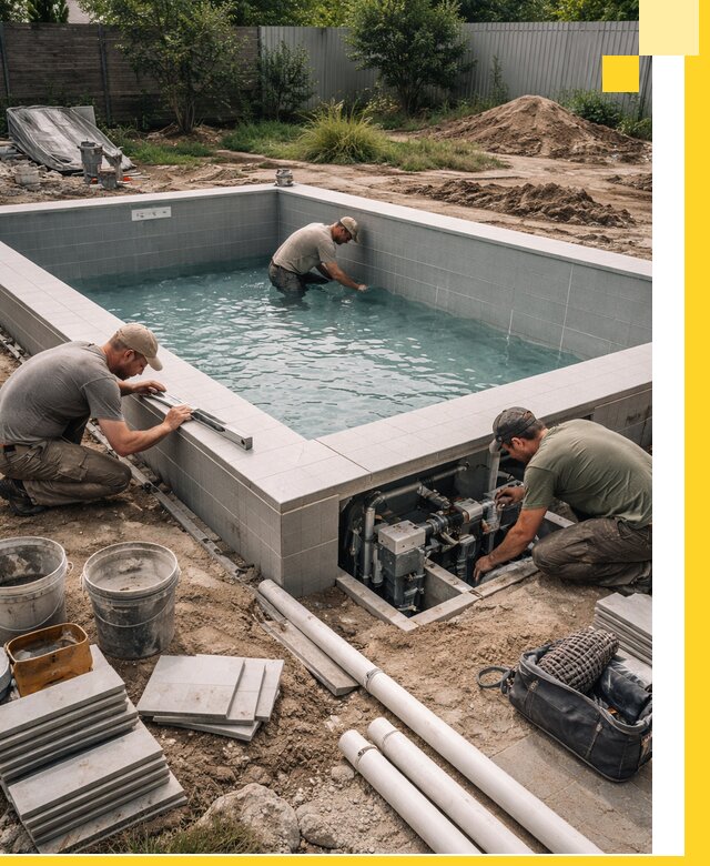 Строительство и монтаж бассейнов для дачи под ключ в Балакове