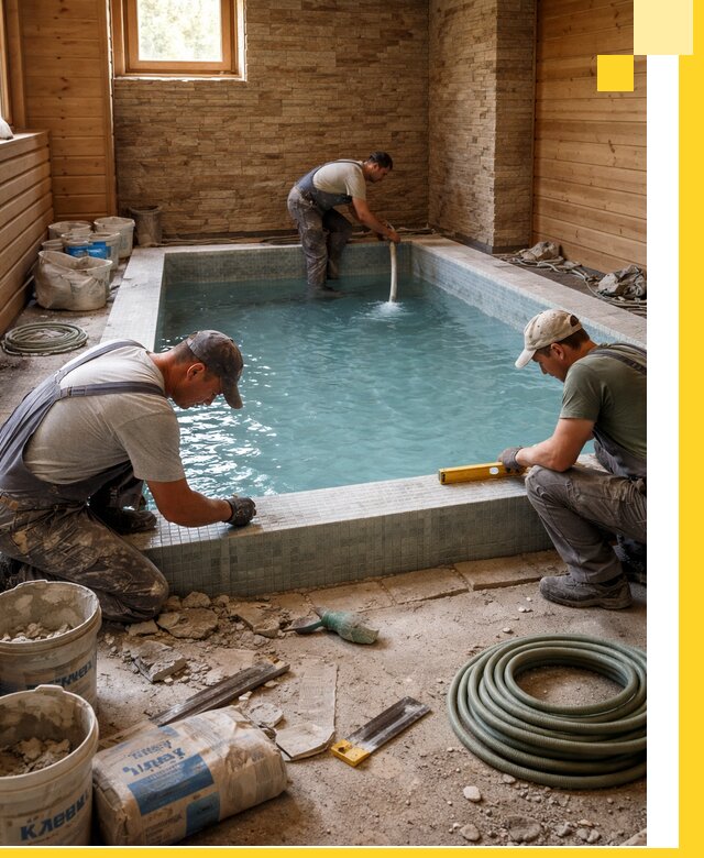 Проектирование и строительство бассейнов для бани в Балакове