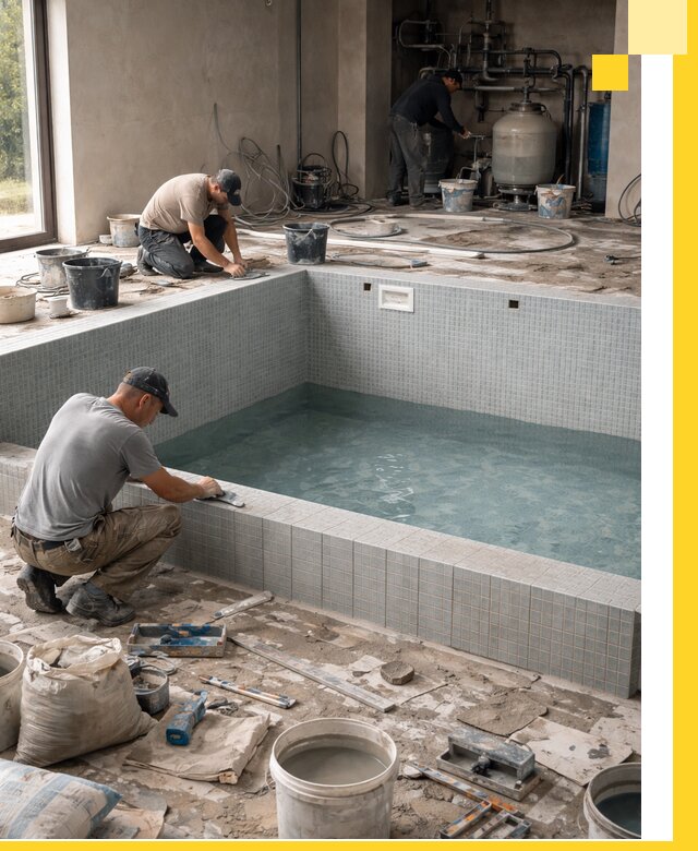 Строительство и монтаж бассейнов в помещении в Балакове