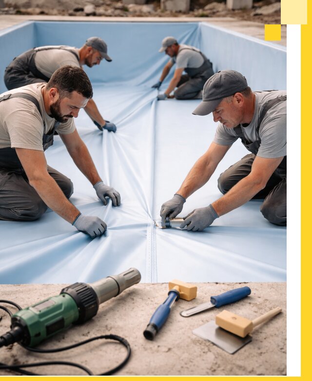 ПВХ пленка для бассейнов с монтажом и гарантией в Балакове