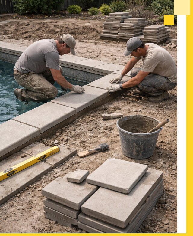 Установка и изготовление копингового камня для бассейнов в Балакове