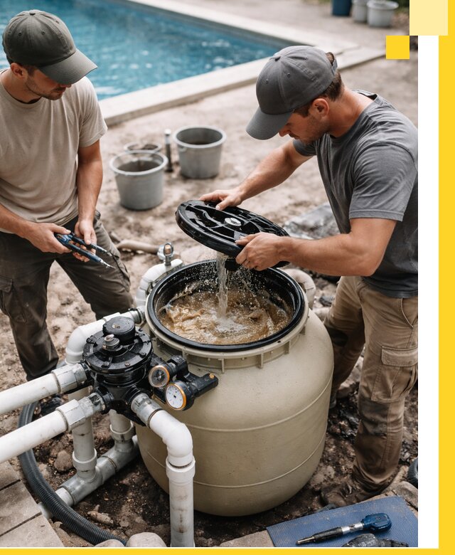 Установка и обслуживание песочных фильтров для бассейнов в Балакове