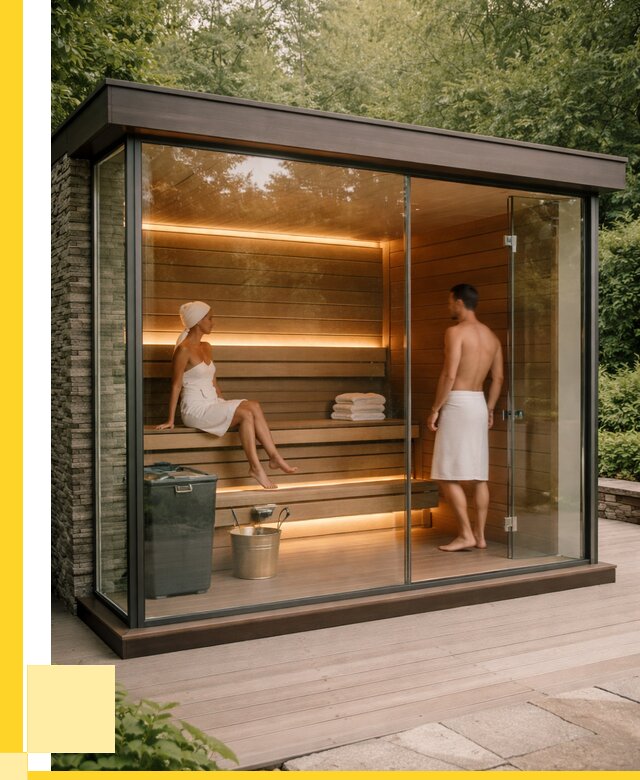 Сауна стеклянная и двери для сауны в Балакове от 254425 р. | ЭриданБлк