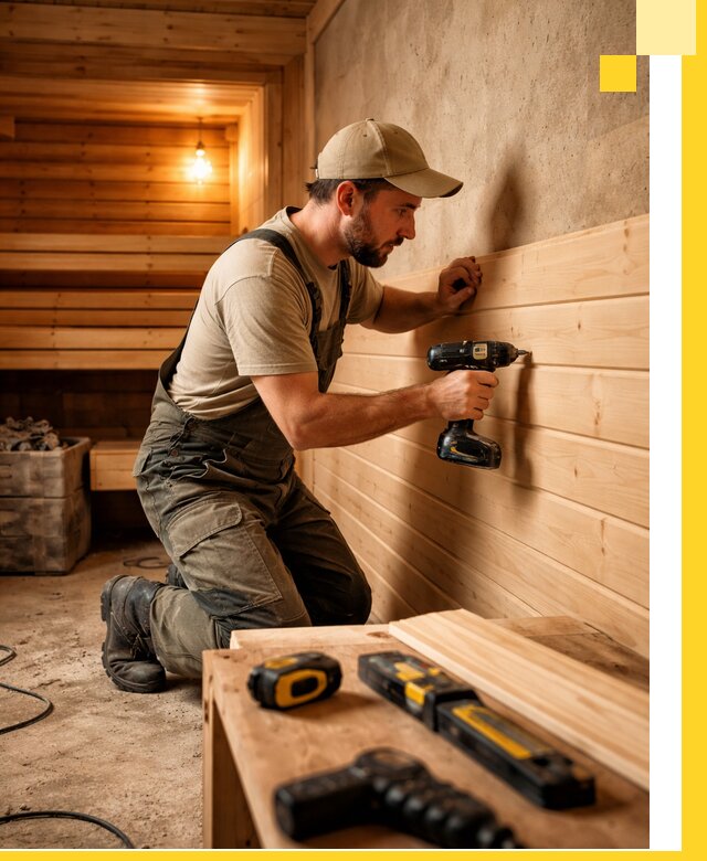 Профессиональная внутренняя отделка бани в Балакове под ключ