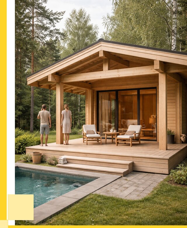 Бани с террасой под ключ в Балакове от 610620 р. | ЭриданБлк