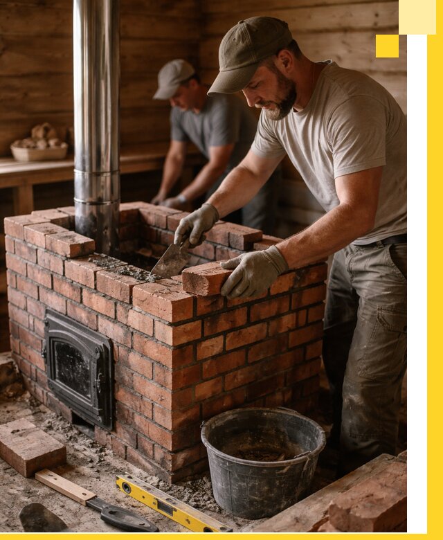 Кирпичные печи для бани под ключ в Балакове, проект и монтаж