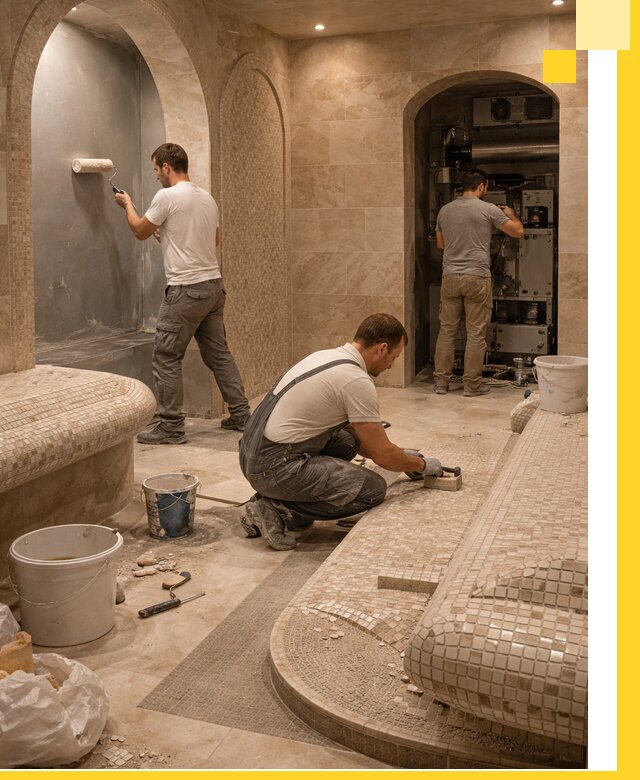 Строительство бани с хамамом и бассейном под ключ в Балакове