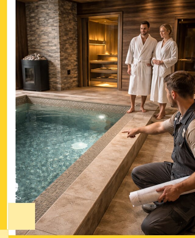 Проект бани с бассейном под ключ в Балакове от 66151 р. | ЭриданБлк