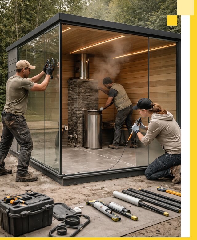 Проектирование и строительство стеклянных бань в Балакове