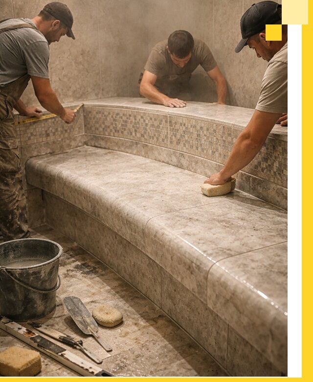 Изготовление и установка сидений для хамама в Балакове